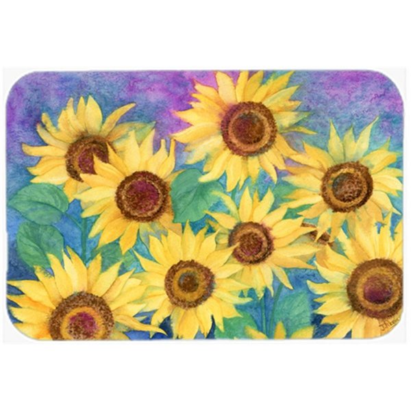 Skilledpower Sunflowers & Purple Mouse Pad; Hot Pad or Trivet SK253817